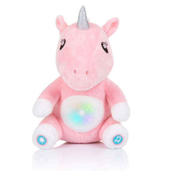 Load image into Gallery viewer, Chipolino pluche baby nachtlamp knuffel unicorn met muziek licht