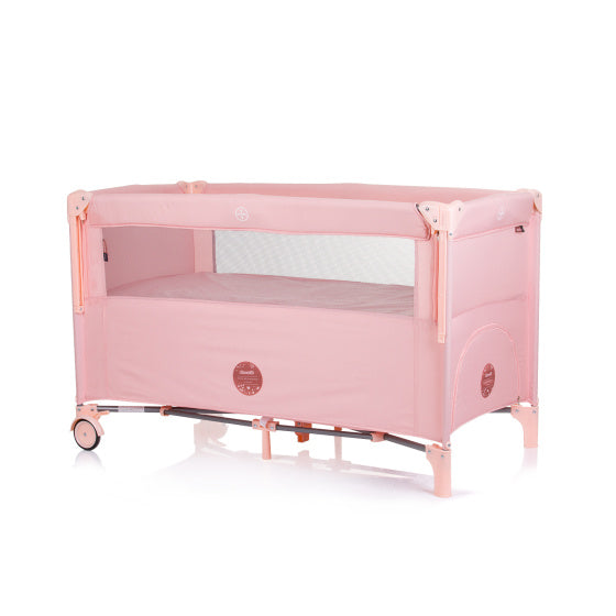 Load image into Gallery viewer, Chipolino opvouwbaar campingbedje met opklapbare zijkant roze