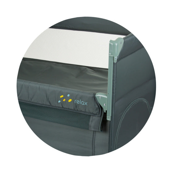 Load image into Gallery viewer, Chipolino opvouwbaar campingbedje met opklapbare zijkant granite antraciet
