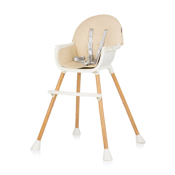Load image into Gallery viewer, Chipolino rio 2-in-1 kinderstoel met eetblad zitkussen sand wit