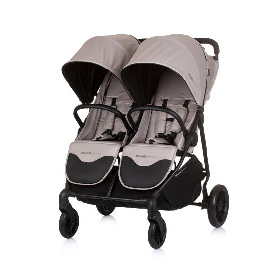 Load image into Gallery viewer, Chipolino top opvouwbare buggy voor 2 macadamia beige zwart