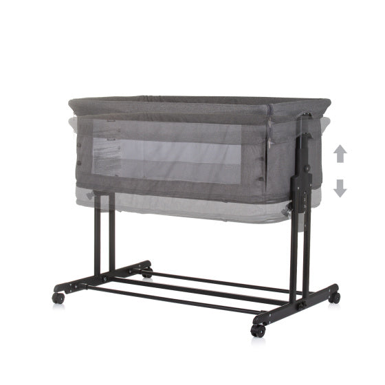 Load image into Gallery viewer, Chipolino zen co-sleeper box met klamboe granite grijs