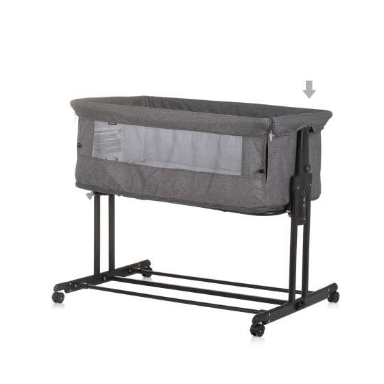 Load image into Gallery viewer, Chipolino zen co-sleeper box met klamboe granite grijs