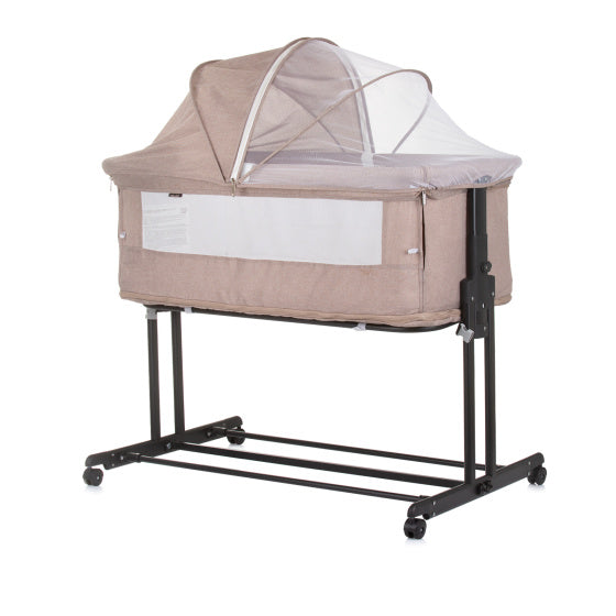 Load image into Gallery viewer, Chipolino zen co-sleeper box met klamboe macadamia beige
