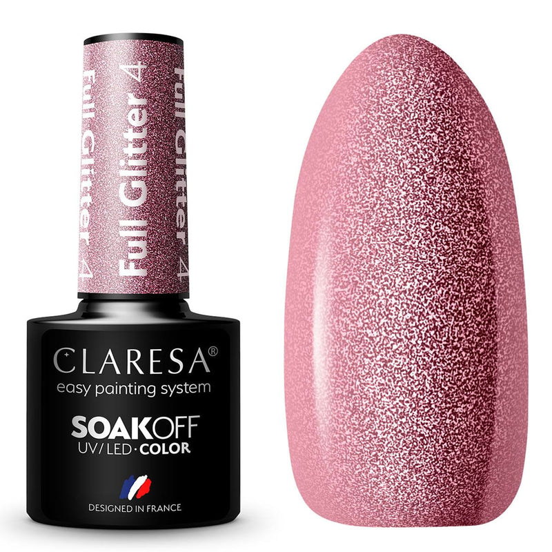Afbeelding laden in galerijviewer, Claresa uv led gellak 5ml full glitter 4 cool pink