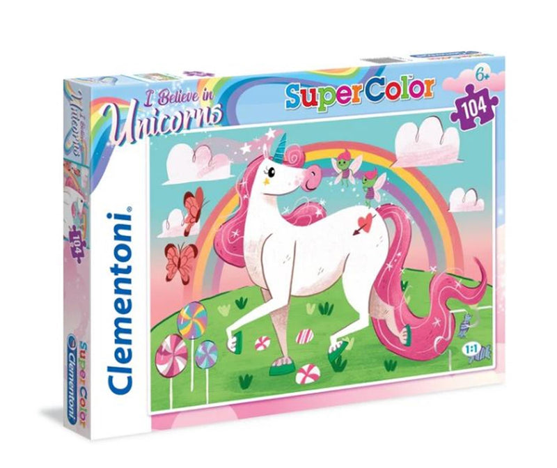 Load image into Gallery viewer, Clementoni puzzel 104pcs i believe in unicorns brilliant