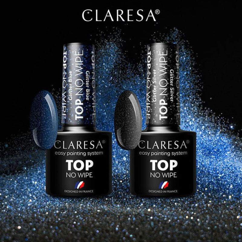 Load image into Gallery viewer, Claresa top coat no wipe glitter silver 5ml