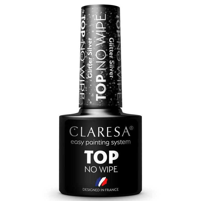 Load image into Gallery viewer, Claresa top coat no wipe glitter silver 5ml
