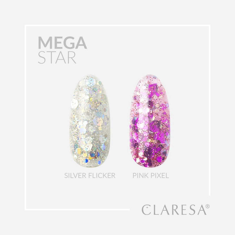 Load image into Gallery viewer, Claresa megastar silver flicker uv led art gel 10gr.