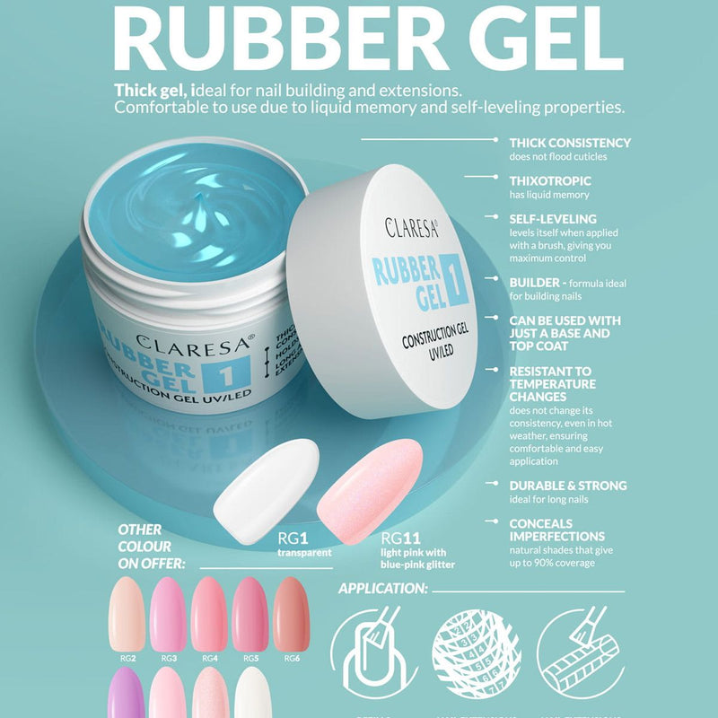 Load image into Gallery viewer, Claresa rubber gel 11 sparkle soft pink 12gr.