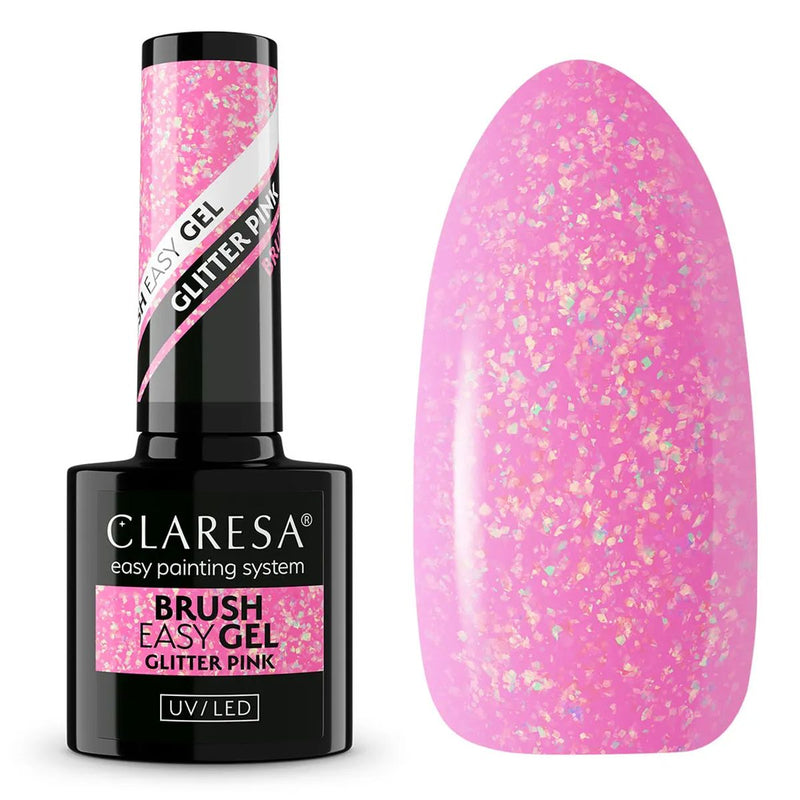 Load image into Gallery viewer, Claresa brush easy gel glitter pink 5ml