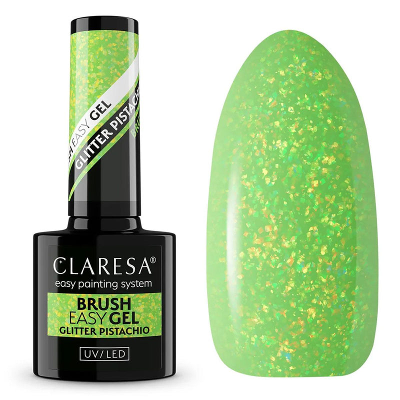 Load image into Gallery viewer, Claresa brush easy gel glitter pistachio 5ml