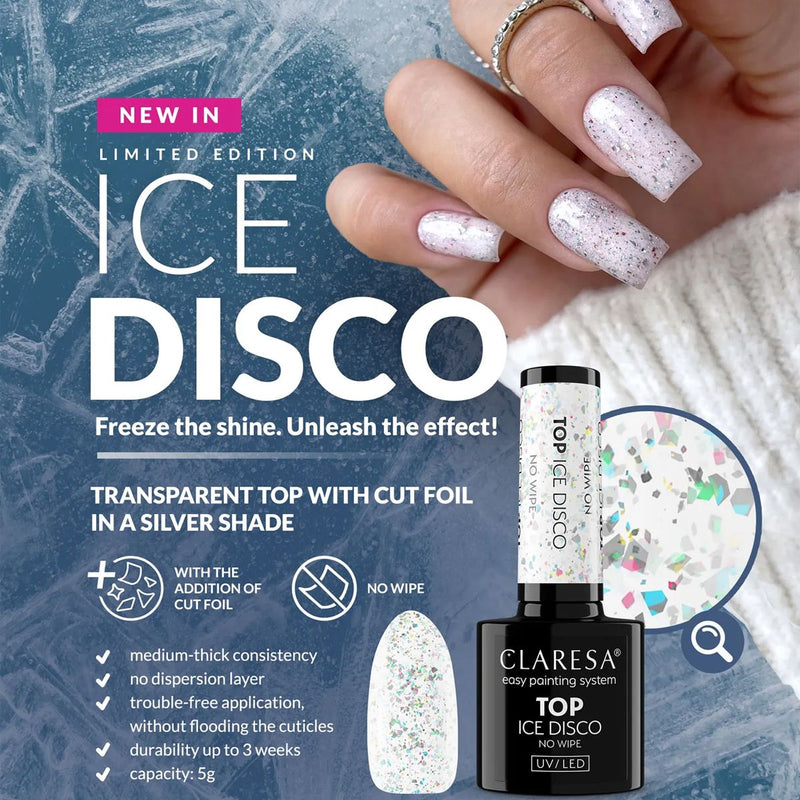 Load image into Gallery viewer, Claresa top coat no wipe ice disco 5ml