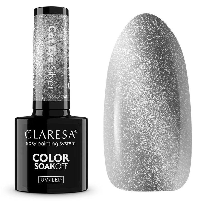 Afbeelding laden in galerijviewer, Claresa uv led gellak 5ml cat eye silver