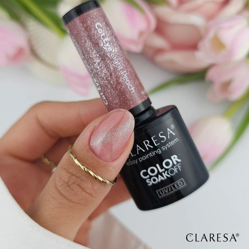 Afbeelding laden in galerijviewer, Claresa uv led gellak 5ml nude glow - cat eye light peach