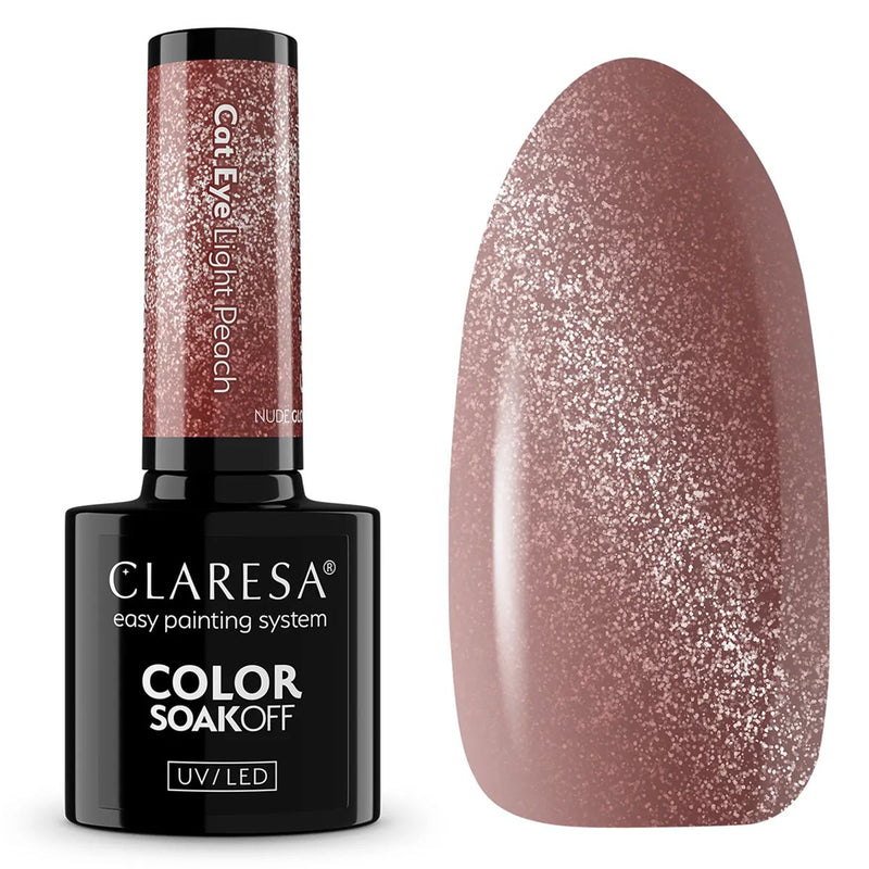 Afbeelding laden in galerijviewer, Claresa uv led gellak 5ml nude glow - cat eye light peach