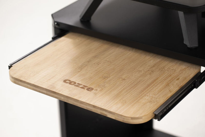 Load image into Gallery viewer, Cozze Buitentafel met uitschuifbare tafel voor pizzaoven zwart