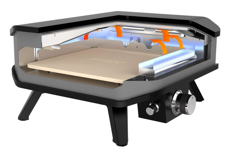 Load image into Gallery viewer, Cozze Gas pizzaoven 13'' met pizzasteen 5kW zwart grijs