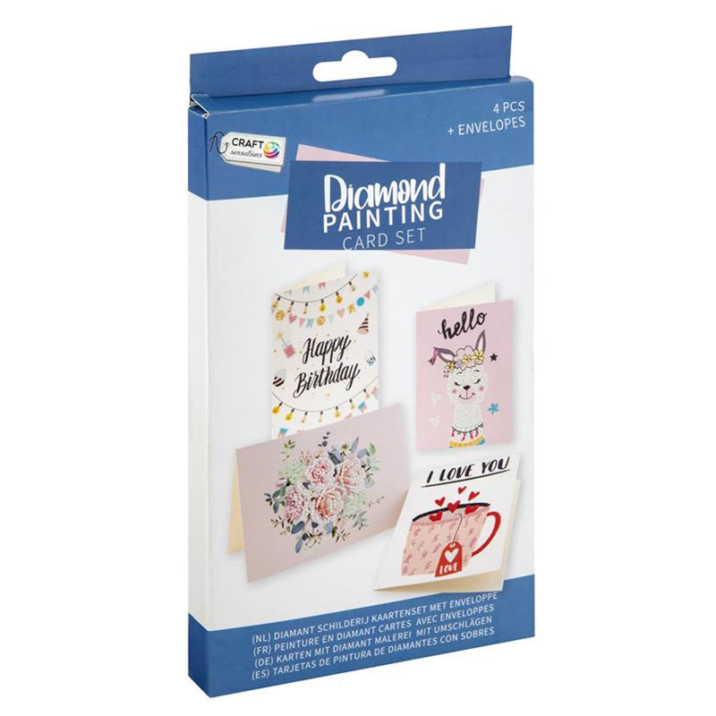 Afbeelding laden in galerijviewer, Grafix diamond painting kaarten maken 18,1x13cm 4 stuks + envelop