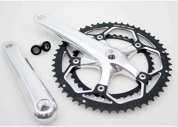 Afbeelding laden in galerijviewer, crankstel Race 8 9v 53 39 alu zilver