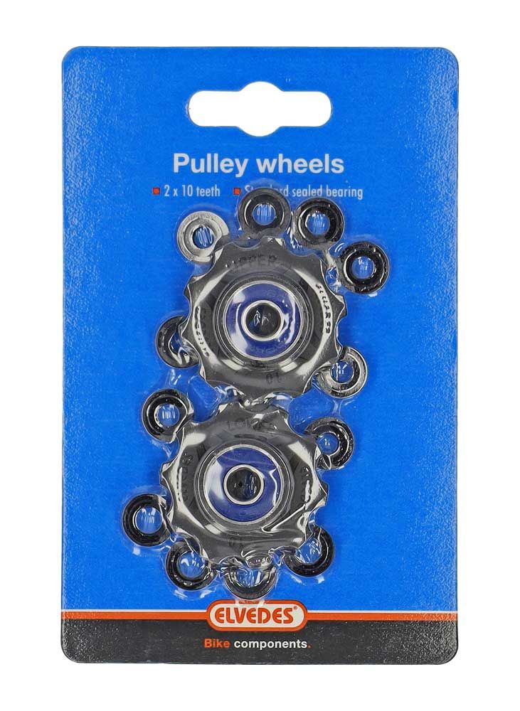 Afbeelding laden in galerijviewer, derailleurwieltjes 10 tanden 8S zwart 2 stuks