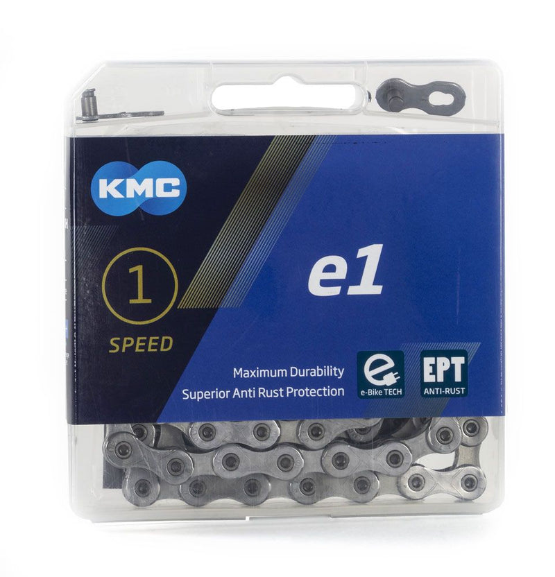 Afbeelding laden in galerijviewer, KMC Fietsketting E1 EPT 110 schakels, 1 2 X 3 32, Zilver, 306g