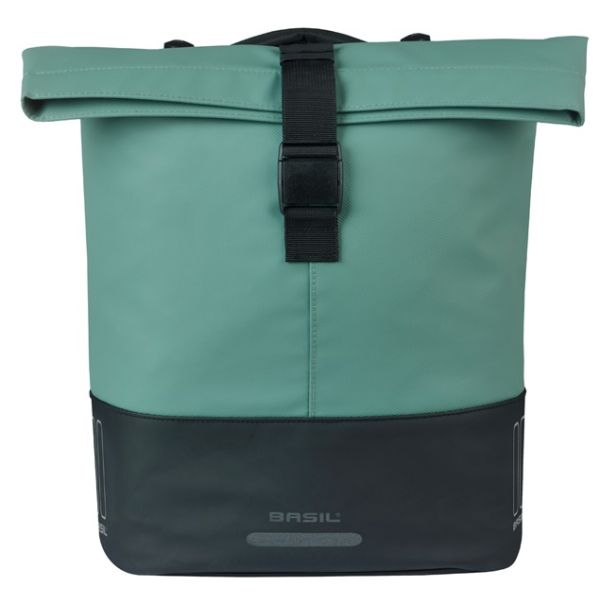 Load image into Gallery viewer, Basil b.v. dubbele fietstas cove mik 28-32l 14 x 29 x 36 cm - groen zwart