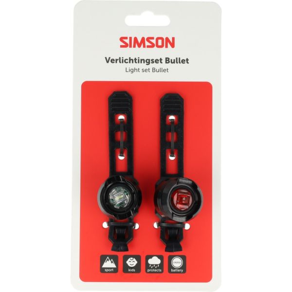 Afbeelding laden in galerijviewer, Simson verlichtingsset bullet batterij - zwart