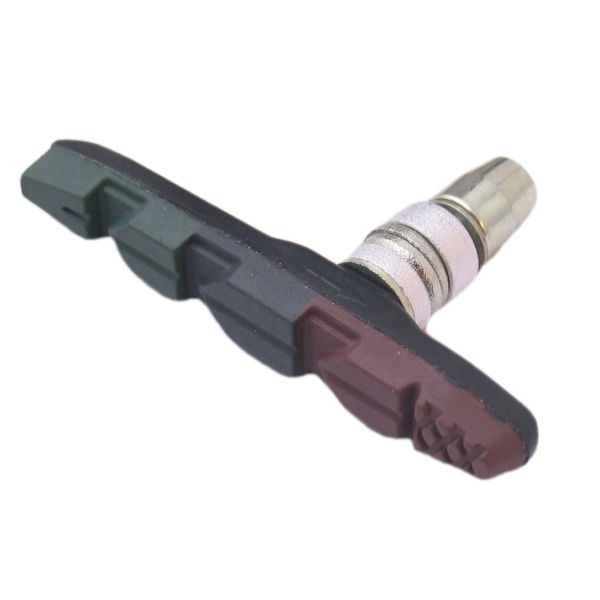 Afbeelding laden in galerijviewer, Promax remblokset v-brake met inbus 70mm triple-color (bruin zwart groen)