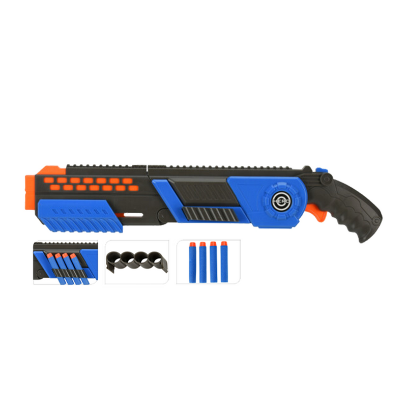 Afbeelding laden in galerijviewer, Dart gun shotgun met 4 darts blauw 47,5cm