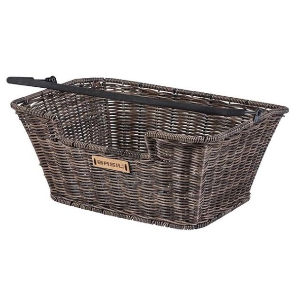 Load image into Gallery viewer, Basil Capri Rattan Look - fietsmand - achterop - bruin
