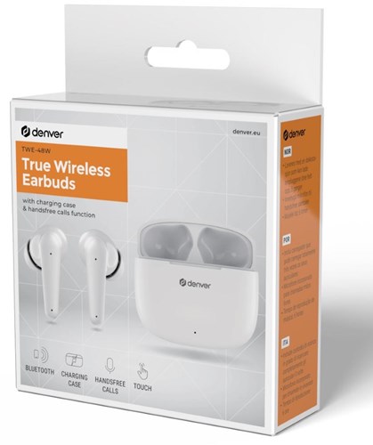 Afbeelding laden in galerijviewer, Enzo denver bluetooth draadloze earbuds compact + oplaadcase wit - 7120860