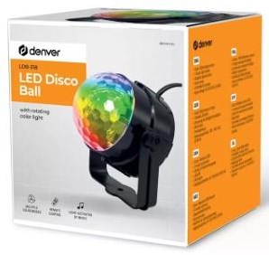 Afbeelding laden in galerijviewer, Enzo denver led partybol disco 4w 7 functies +ab zwart - 9700210