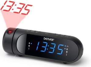 Afbeelding laden in galerijviewer, Enzo denver wekkerradio met projectie led dual alarm zwart + usb poort - 8140230