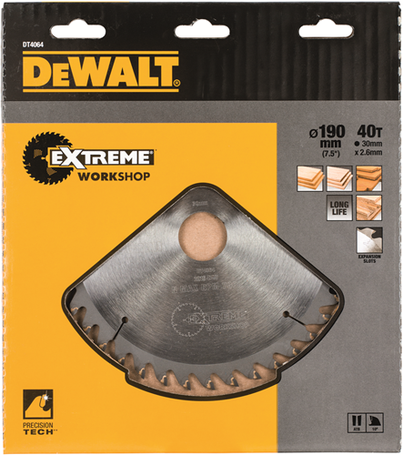 Afbeelding laden in galerijviewer, Dewalt accessoires cirkelzaagblad s40 190x30x40t - dt4064-qz