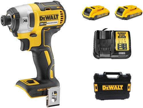 Load image into Gallery viewer, Dewalt dcf887d2 | xr brushless li-ion accu slagschroevendraaier 18v in koffer (2x 2.0ah accu + lader) - dcf887d2-qw