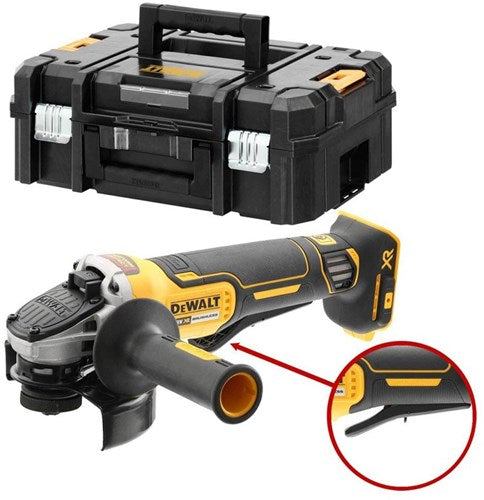 Load image into Gallery viewer, Dewalt dcg406nt-xj xr 18v accu haakse slijper met dodemansschakelaar 125 mm excl. accu's en lader in t-stak koffer - dcg406nt-xj