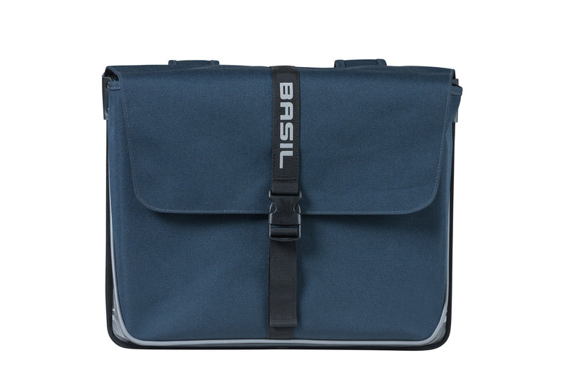 Load image into Gallery viewer, Basil Forte dubbele fietstas, waterafstotend, navy blauw zwart, 35L