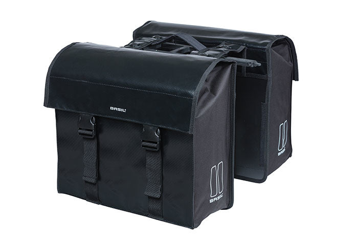 Load image into Gallery viewer, Basil Urban Load dubbele fietstas MIK, waterdicht, zwart, 48-53L