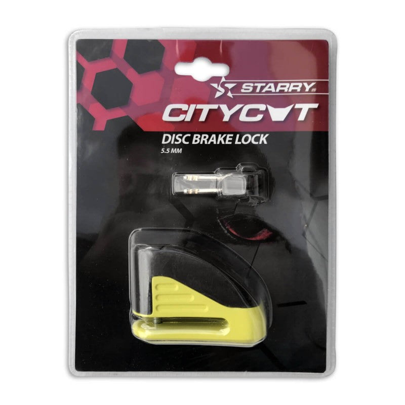Afbeelding laden in galerijviewer, Falko import export citycat disc brake lock yellow with bag + reminder cable*