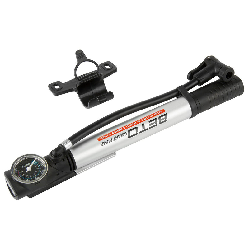 Load image into Gallery viewer, Messingschlager beto mini pomp met manometer alu. zilver zwart