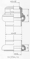 Load image into Gallery viewer, Tecora balhoofdstel1 1 8 inch draad cartr alu 30.0 conus zwart