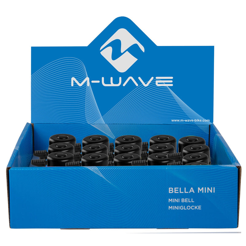 Load image into Gallery viewer, Messingschlager m-wave fietsbel bella design mini zwart display (20)