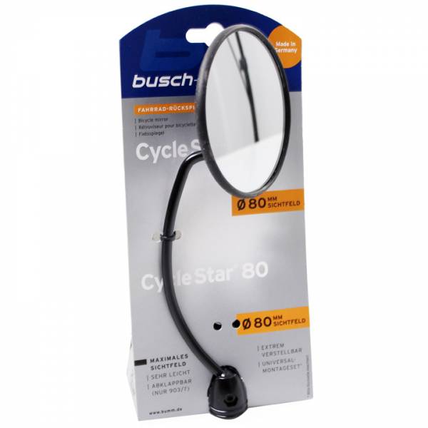Load image into Gallery viewer, Busch Muller Fietsspiegel BUSCH MÜLLER 901 ø80 mm met 13 cm lange stang