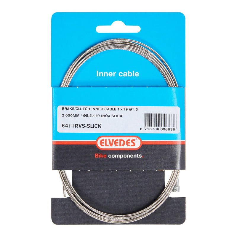 Load image into Gallery viewer, Elvedes rem binnenkabel 2000mm rvs slick ø1,5mm v-nippel