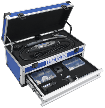 Load image into Gallery viewer, Dremel multitool 4250js | model 4250-6 128 platinum editie | incl. 128 accessoires + ez speedclic + detailhandgreep + lijn-en cirkelfrees - f0134250js