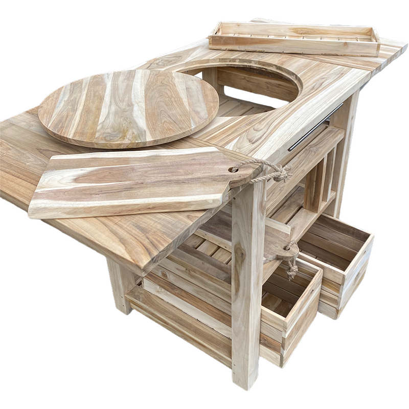 Afbeelding laden in galerijviewer, Dutch barbecuetafel teak 129,5x59,5x80cm