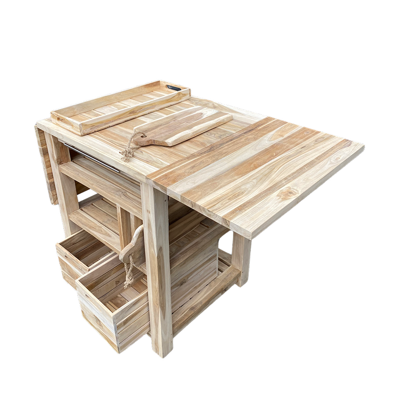 Afbeelding laden in galerijviewer, Dutch barbecuetafel teak 129,5x59,5x80cm