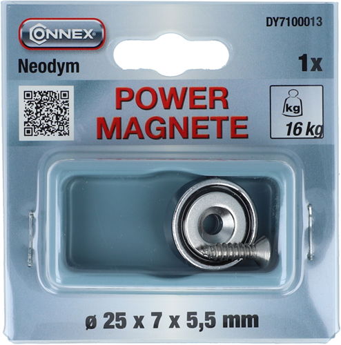 Load image into Gallery viewer, Connex magneet neodym rond 25x7x5 16kg - dy7100013