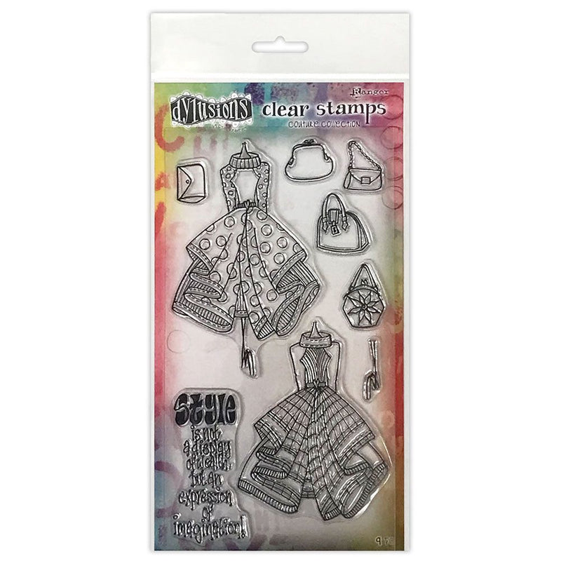 Load image into Gallery viewer, Ranger ink ranger • dylusions couture clear stamps ladies who lunch duo